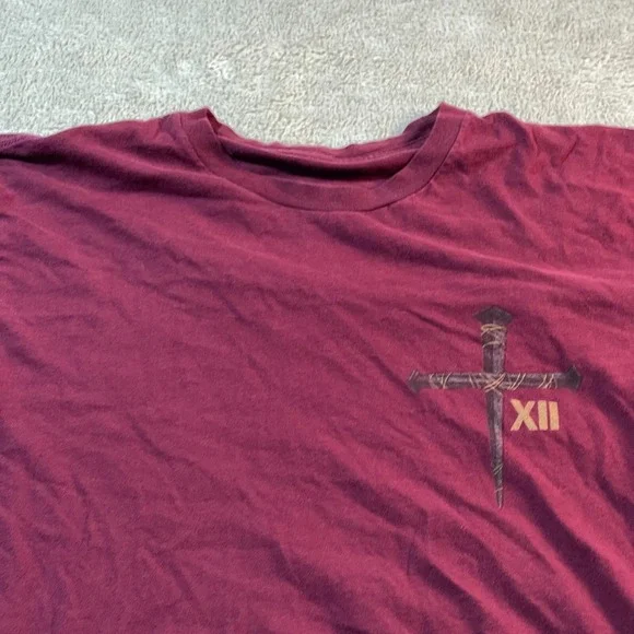 Warrior12 Unisex Short Sleeve Red‎ Only Kneel For One Military Religion God M - Picture 4 of 10